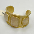 Gold Large Square Crystal Wide Bracelet - electronic accessories
