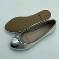 Gold Silver Elegant Bowknot Round Toe Women's Flat