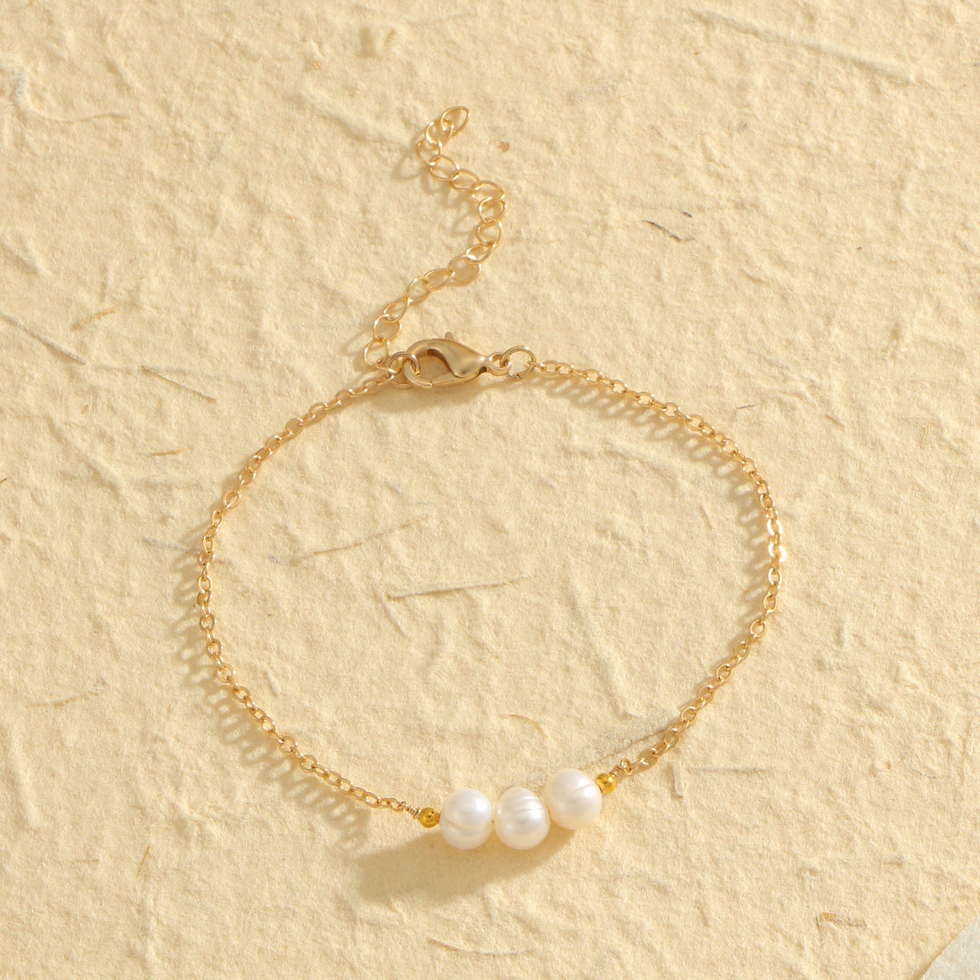 Gold Three Natural Freshwater Pearl Bracelet - electronic accessories