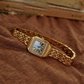 Gold-Tone Square Dial Women’s Waterproof Watch - Gold