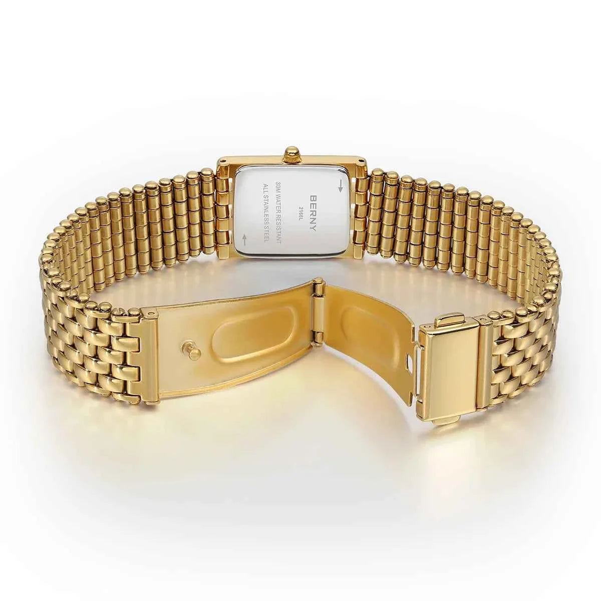 Gold Watch Exquisite Square Casual Women Stainless Steel