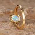 Golden Egg Shaped White Opal Minimalist Ring - electronic accessories