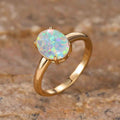 Golden Egg Shaped White Opal Minimalist Ring - Gold / No 10 - electronic accessories