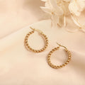 Golden Twist Weave Twisted Wire Hoop Earrings - electronic accessories