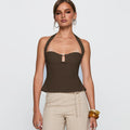 Halter Casual Solid Color Camisole - Other