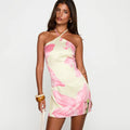 Halter Contrast Print Dress For Women