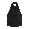 Halter Vest Slit Design Short Skirt - Other