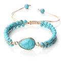 Hand-woven 4MM Natural Blue Turquoise Beads Irregular Bracelet - electronic accessories