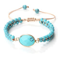 Hand-woven 4MM Natural Blue Turquoise Beads Irregular Bracelet - Oval / 4mm - electronic accessories