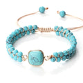 Hand-woven 4MM Natural Blue Turquoise Beads Irregular Bracelet - Square / 4mm - electronic accessories