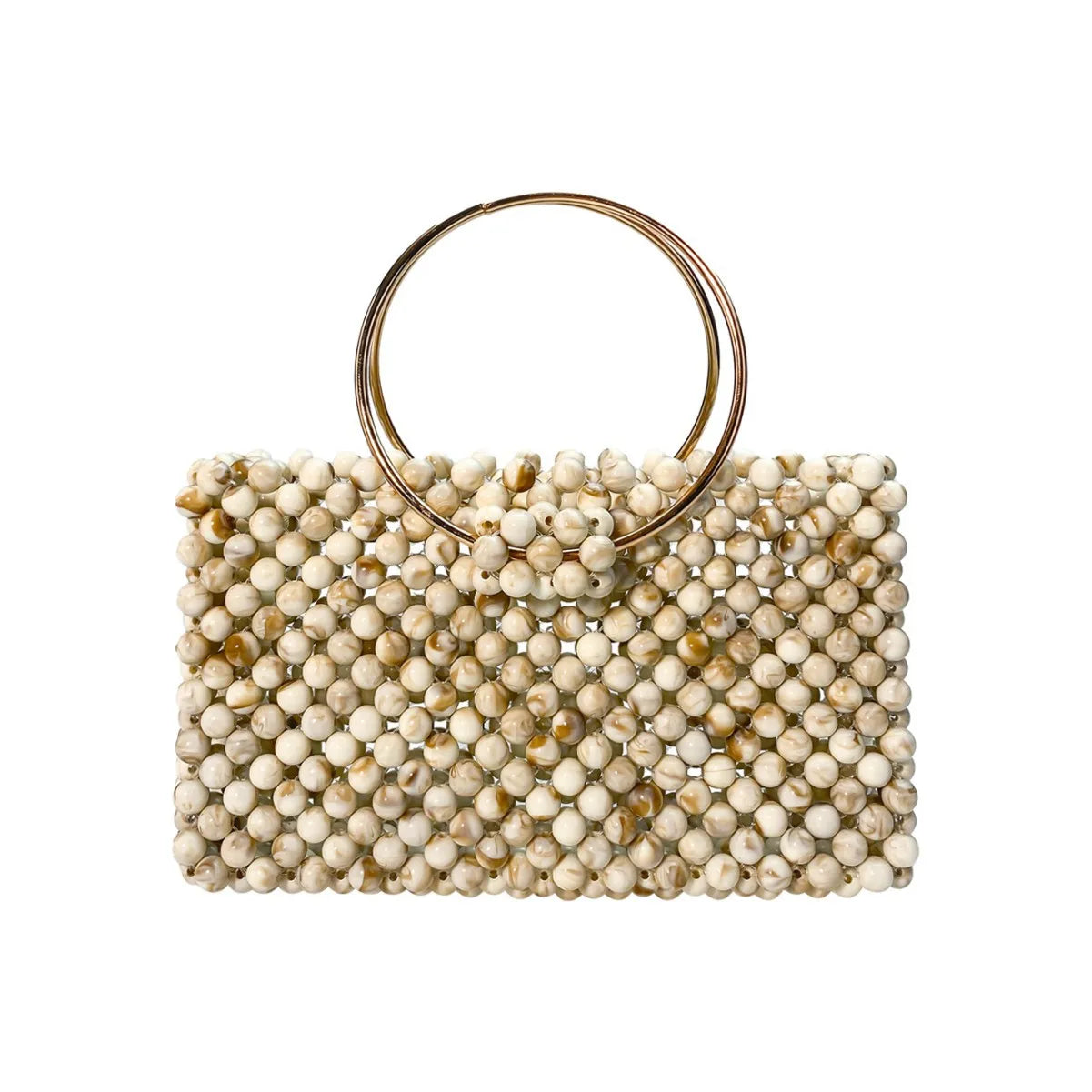 Hand-woven Beaded Bag - Creamy-white