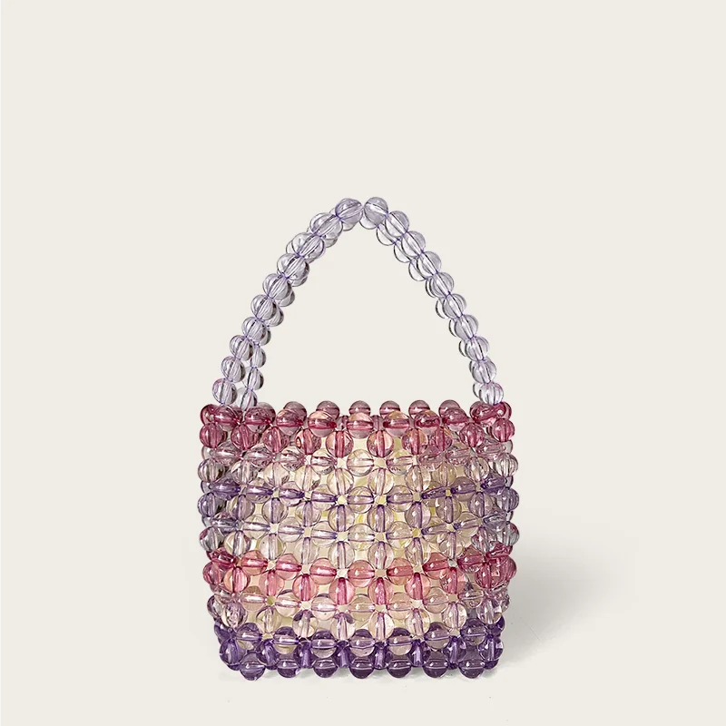 Handmade Beaded Woven Bucket Bag