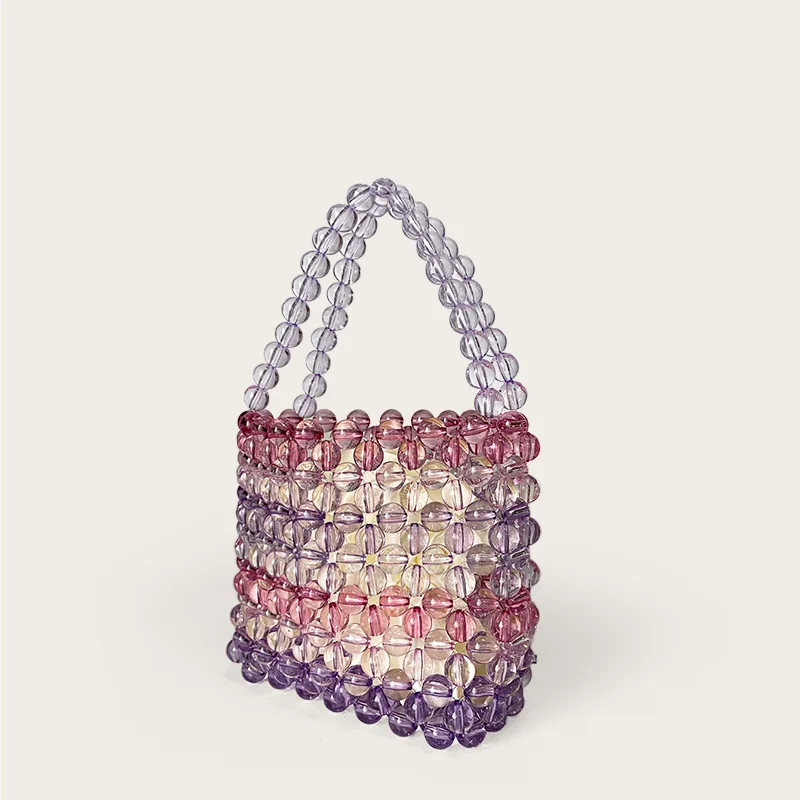 Handmade Beaded Woven Bucket Bag