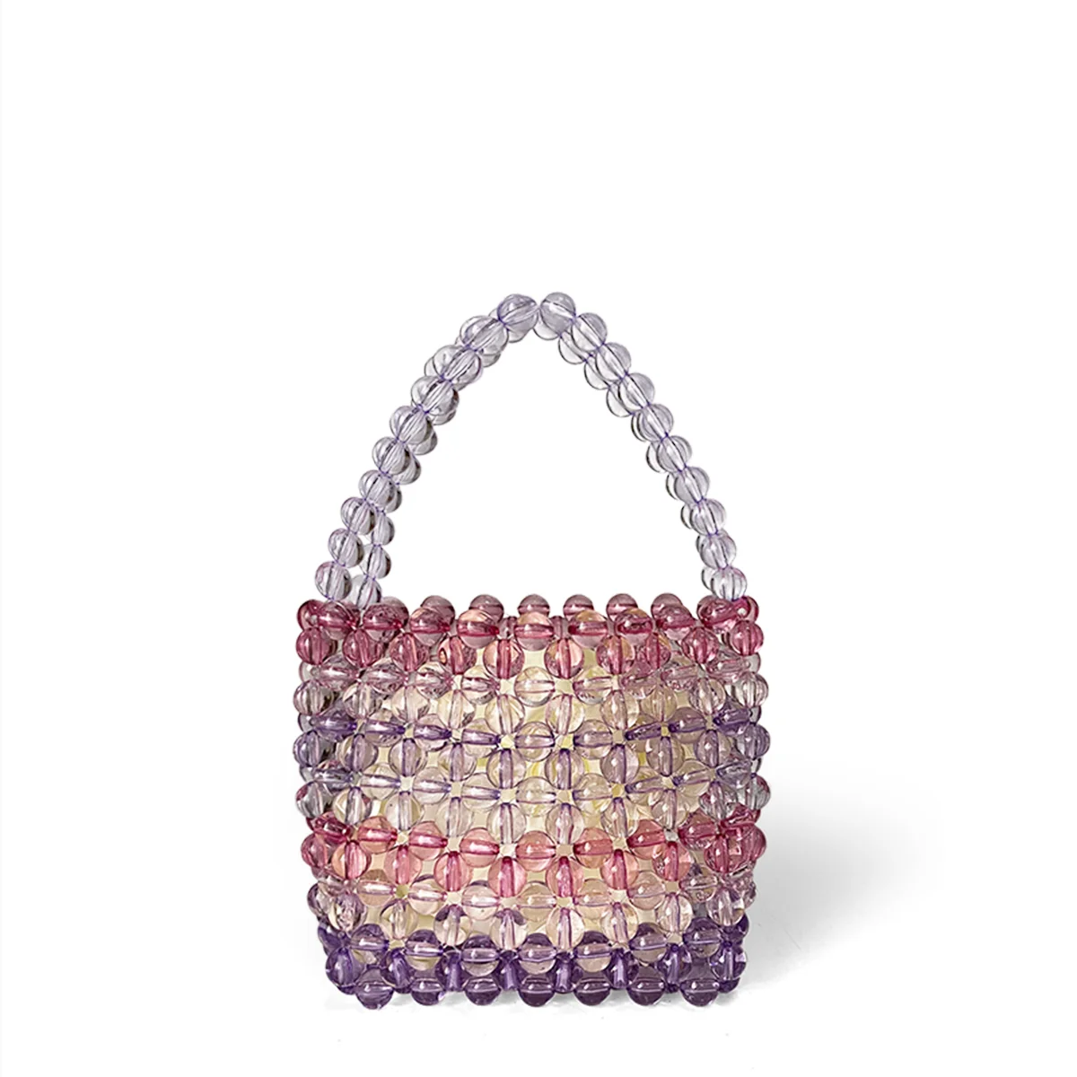 Handmade Beaded Woven Bucket Bag - MULTI