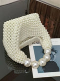 Handmade Pearl Handbags For Women - beige