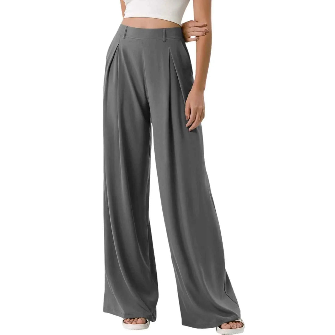 Hanging High Waisted Wide Leg Pants