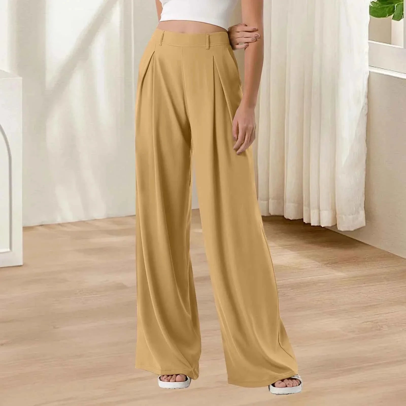 Hanging High Waisted Wide Leg Pants