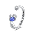 Heart-shaped Birthstone Women’s Ring Fashion - September Dark Blue / Adjustable Opening - electronic accessories