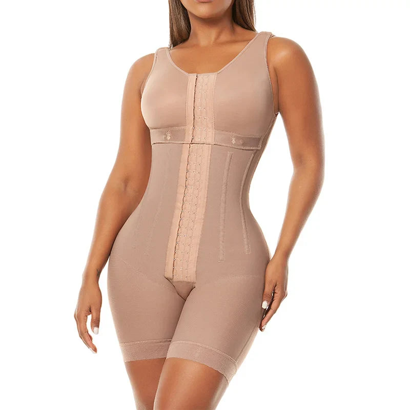 High Compression With Bones Shapewear Post-operative Waist Trainer - Beige / XXL