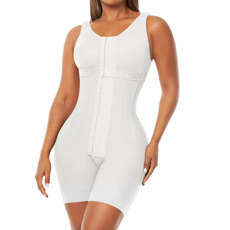 High Compression With Bones Shapewear Post-operative Waist Trainer - Ivory / S
