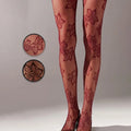 High Elastic Black Hollowed Lace Fishnet Patterned Tights for Women - Style 4 / Fit 40-60kg