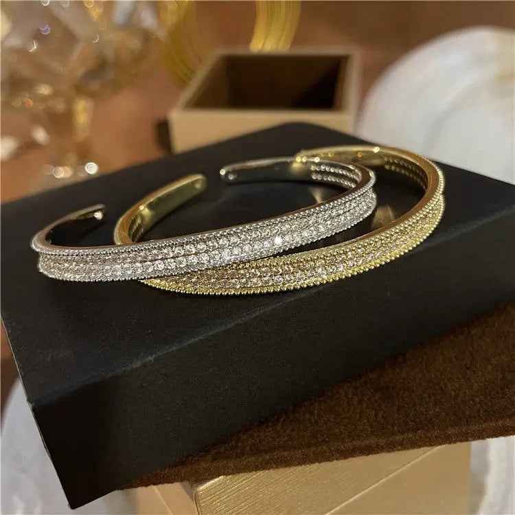 High-grade Exquisite Two-color Full Diamond Fine Bracelet - Norellé