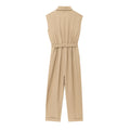 High-grade Sleeveless Slim With Belt Jumpsuit - Other