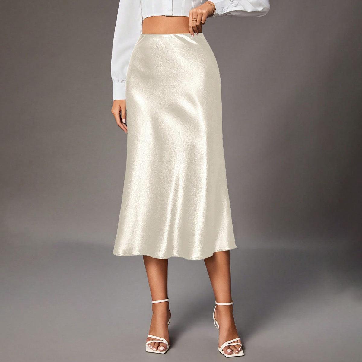 High-Grade Small Artificial Silk Skirt - Apricot / L - electronic accessories