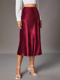 High-Grade Small Artificial Silk Skirt - Wine Red / L - electronic accessories