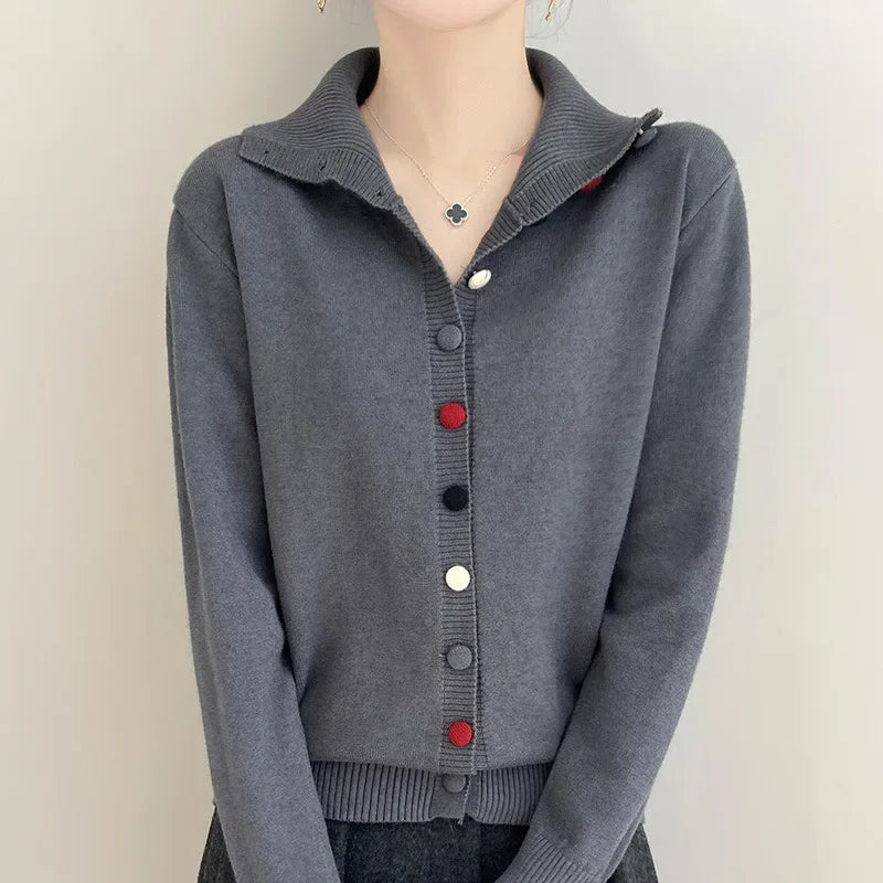 High Neck Knitted Sweater Cardigan Women’s