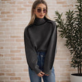 High Neck Pullover Solid Soft Long Sleeve