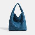 High Quality Hand-woven Bag - Lake blue / 30cmx15cmx34cm / CHINA