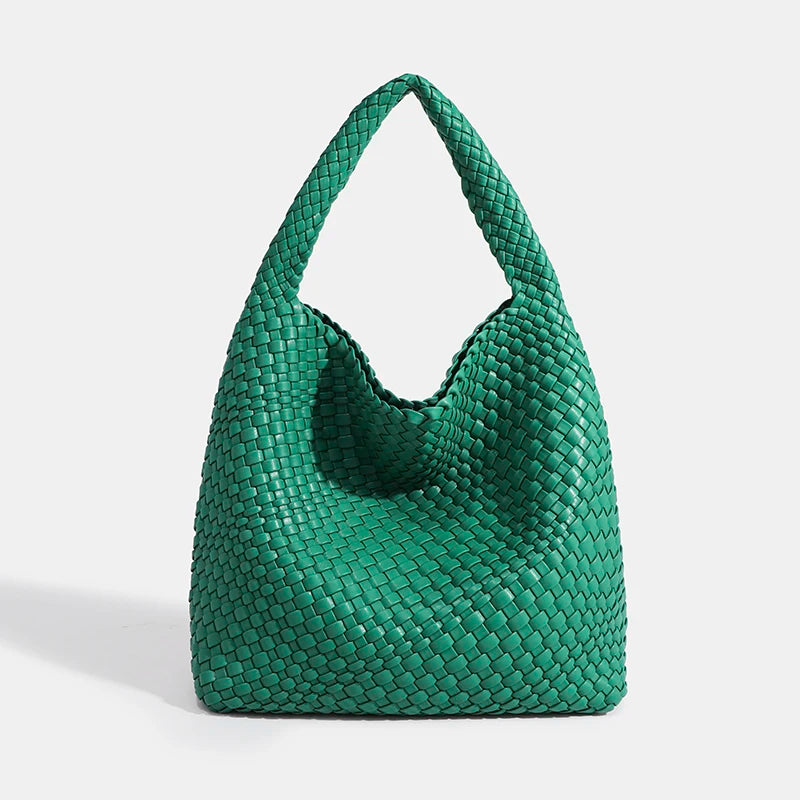 High Quality Hand-woven Bag - Racing green / 30cmx15cmx34cm / CHINA
