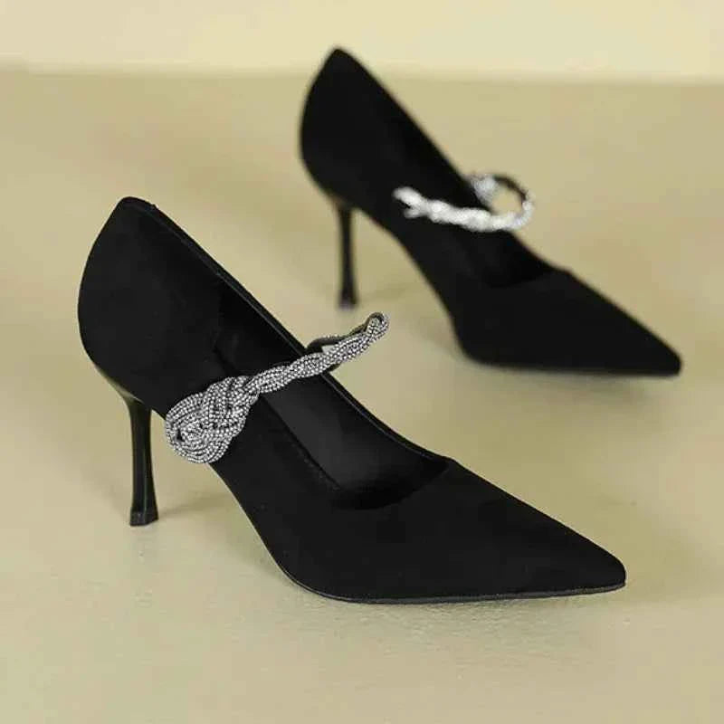 High Quality Pointed Toe Suede Design Women Pumps