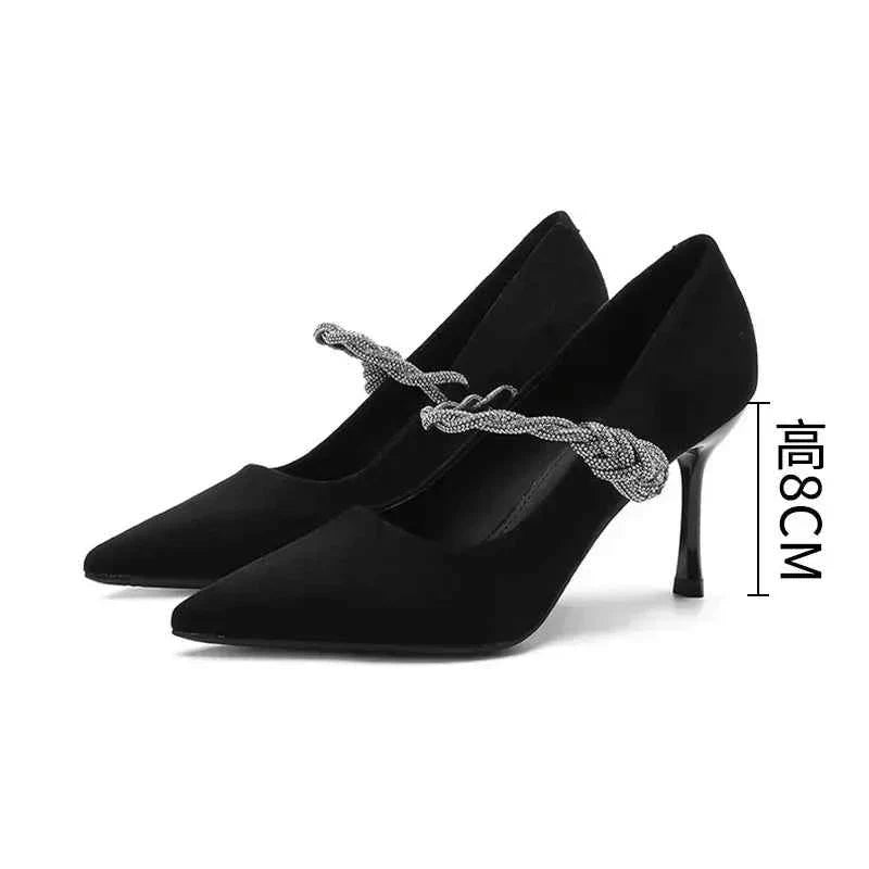 High Quality Pointed Toe Suede Design Women Pumps
