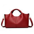 High Quality Soft Leather Women’s Handbag Tote Bag - Wine Red