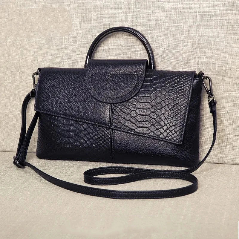 High Quality Soft PU Leather Handbag Women - black