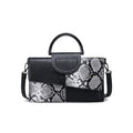 High Quality Soft PU Leather Handbag Women - black white