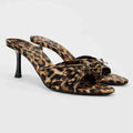High Quality Women Shoes Bow Knot Leopard Print High Heel