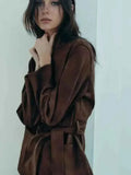 High Street Brown Suede Jacket For Women