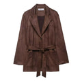 High Street Brown Suede Jacket For Women