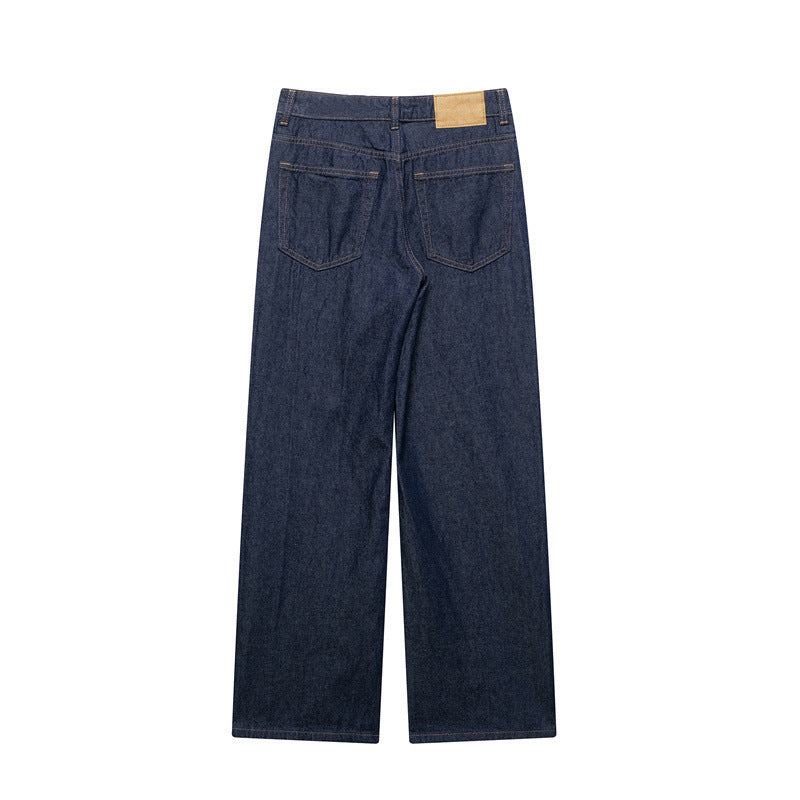 High Waist Loose Trousers Straight Wide Leg Pants - Other