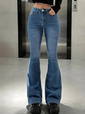 High Waist Slimming Jeans for Ladies Boot Cut - S / Blue / CHINA - Other