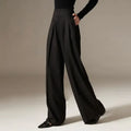 High Waist Wide Leg Pants Draping Effect Tight Long