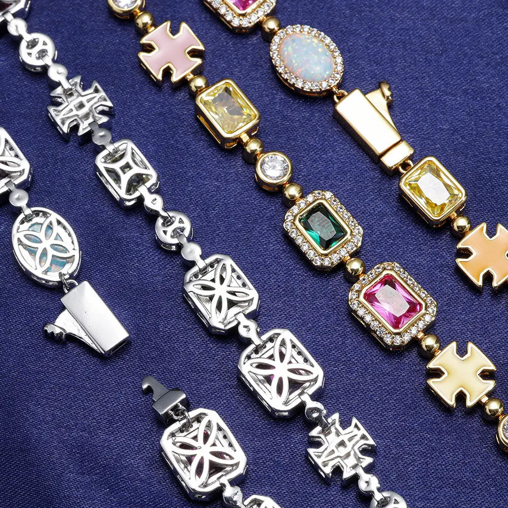 Hip Hop Color Gemstone Jewelry Bracelet Female Accessories - electronic accessories