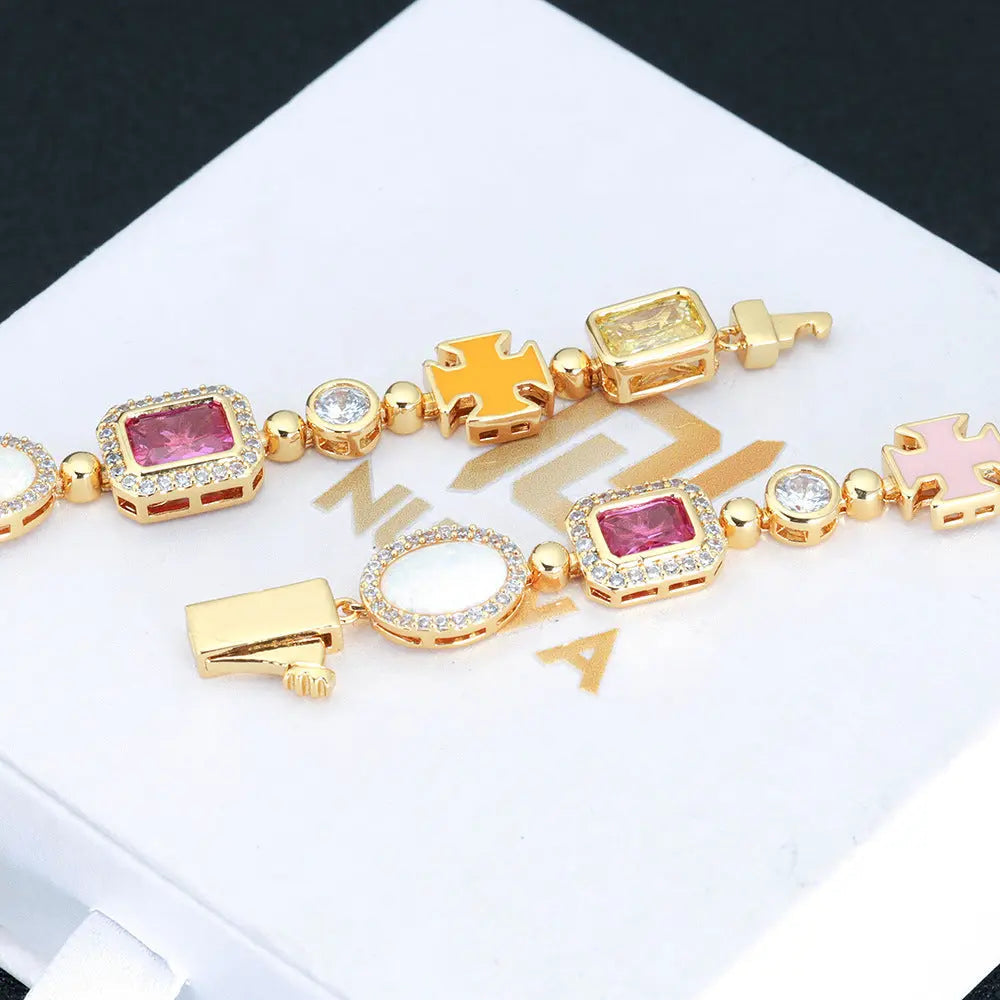 Hip Hop Color Gemstone Jewelry Bracelet Female Accessories - electronic accessories