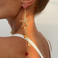 Holiday Beach Starfish Jellyfish Metal Alloy Earrings - 01 Golden To 3565 - electronic accessories