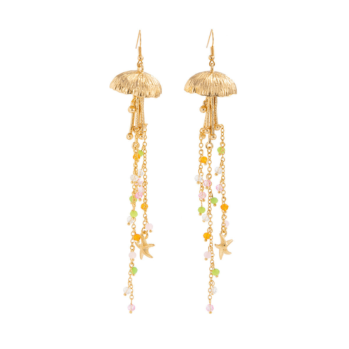 Holiday Beach Starfish Jellyfish Metal Alloy Earrings - electronic accessories