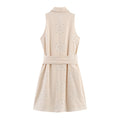Hollow Embroidery Sleeveless Dress - Other