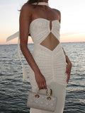 Hollow Out Backless Maxi Dress Women Gown